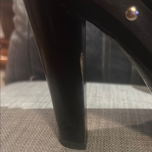 Coach Size 5 Elegant Black Platform Heels - Picture 3 of 9